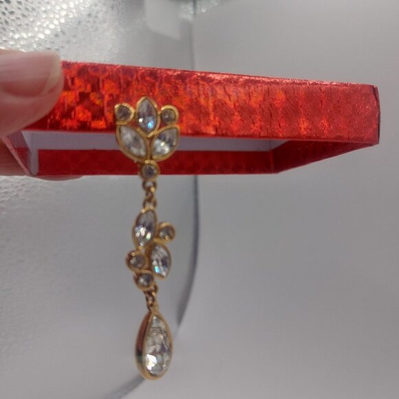 VTG Oscar de la Renta Vintage with Tag by Coro 2.5"  drop RARE GP Rhinestone - Picture 6 of 12